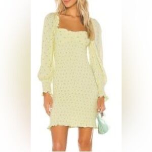 Faithfull the Brand Yellow Long Sleeve Sundress. D49